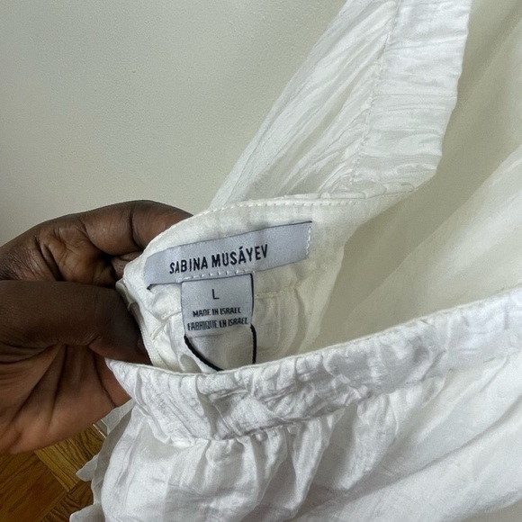 SABINA MUSAYEV white ARISTA DRESS Size L - Picture 8 of 9